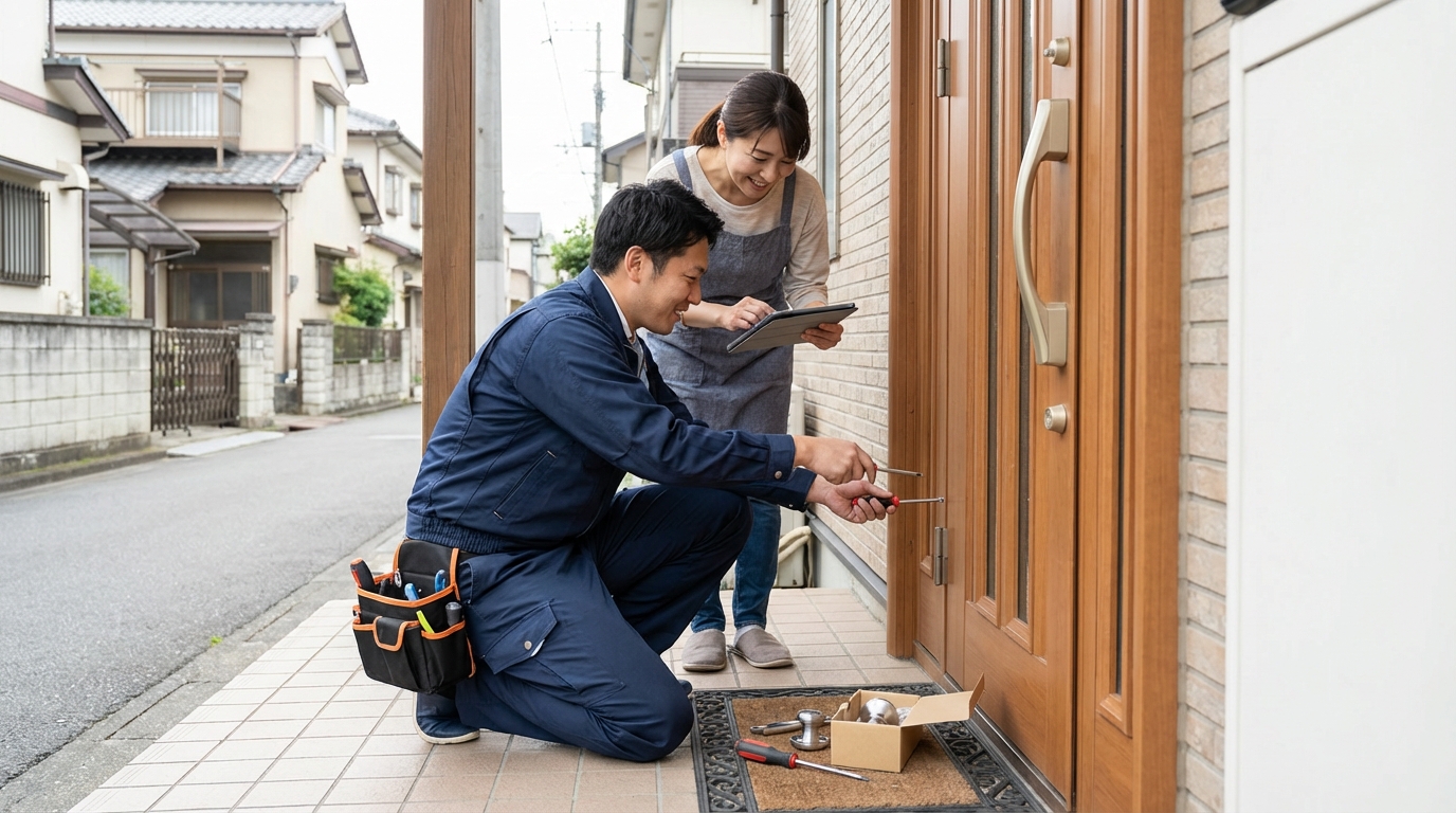 料金相場、事例、埼玉県毛呂山町でのドア修理依頼の流れ