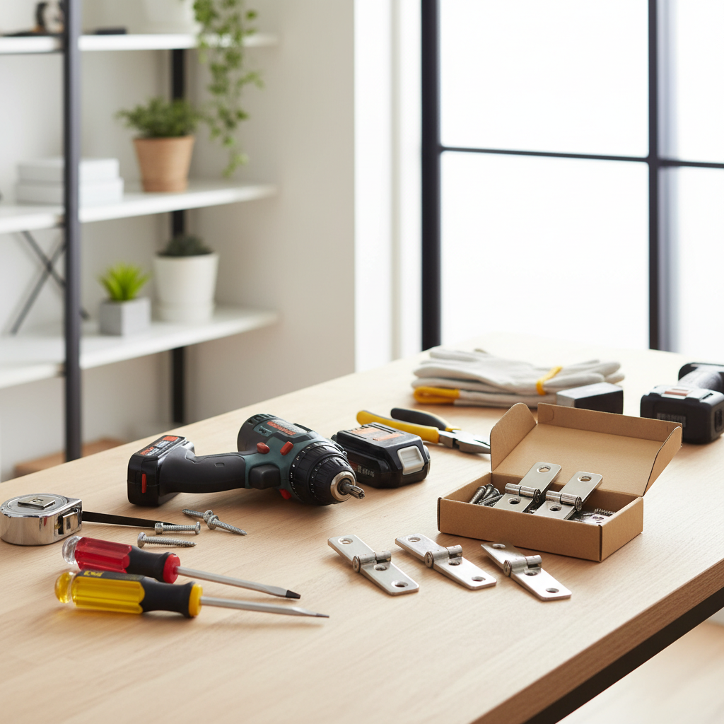 準備するものリスト（工具・新しい蝶番）に関する画像