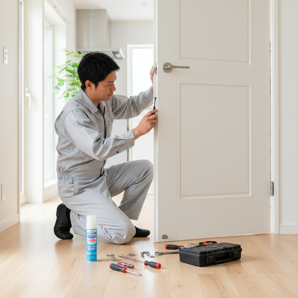 扉 蝶番 修理に関する画像