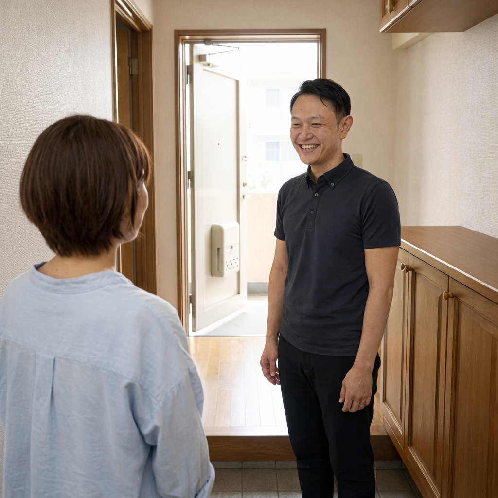 【神奈川県座間市】ドア修理ドア補修事例｜介護施設のドアに穴が開いてしまった事例