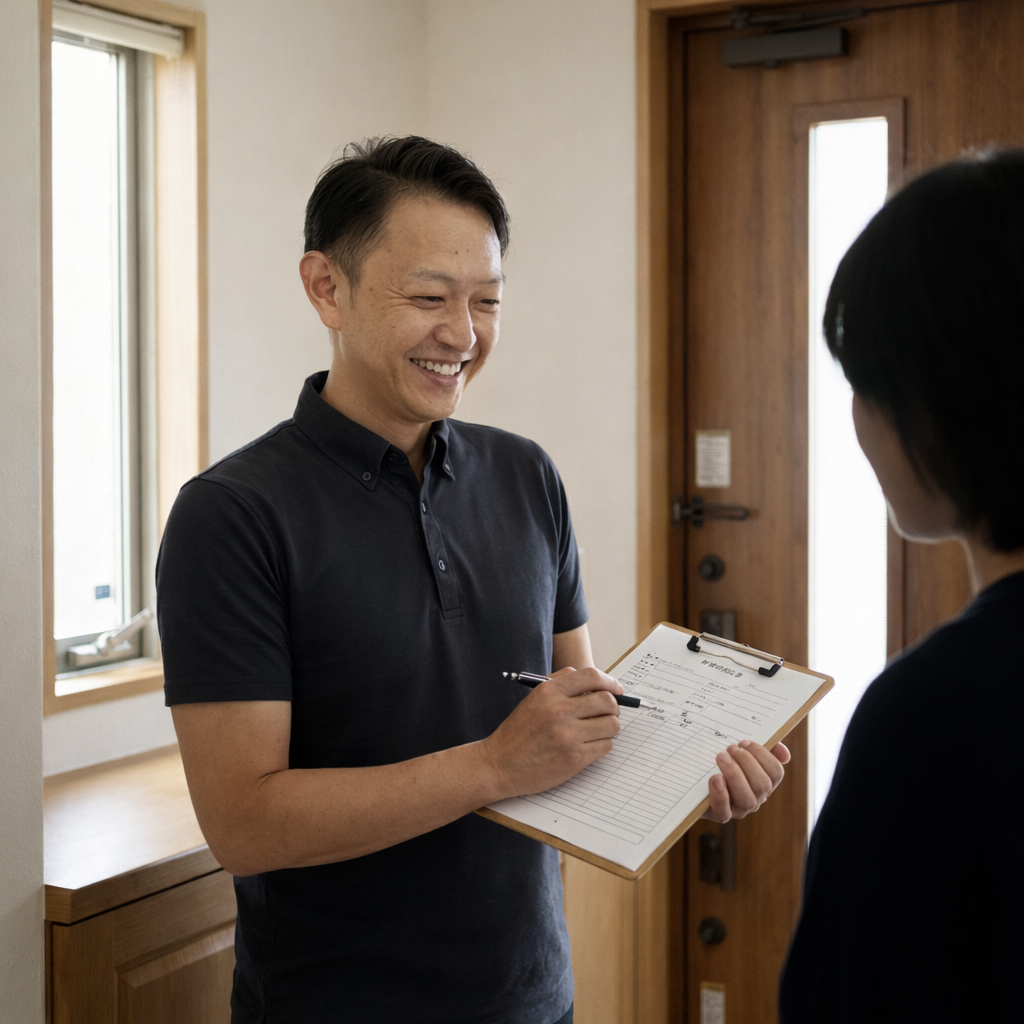 【東京都文京区】ドア修理蝶番交換事例｜玄関ドアの傾きを解消